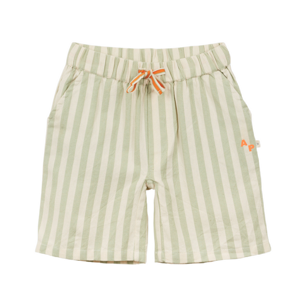 arsene & les pipelettes bermuda shorts deckchair stripes sage