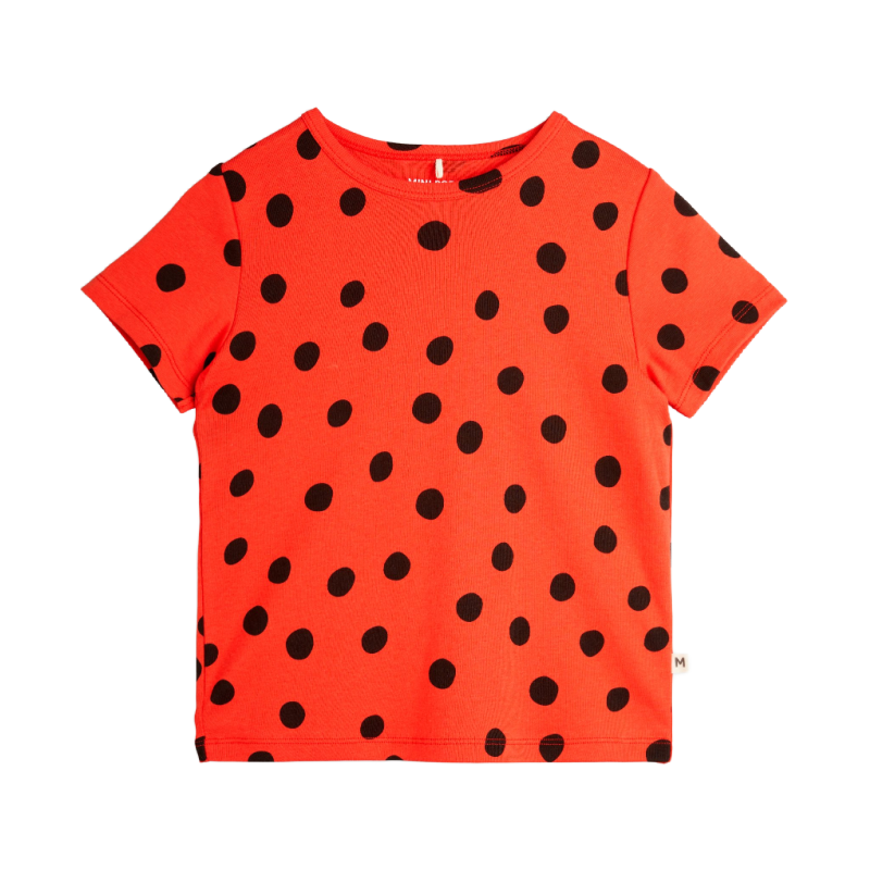 mini rodini dots aop short sleeve tee red