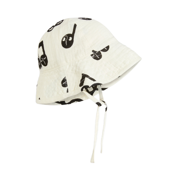 mini rodini note muslin sun hat white