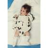 mini rodini note muslin baby bodysuit white