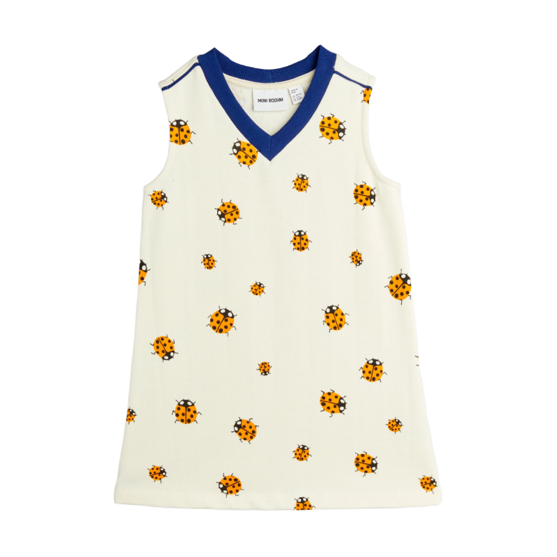 mini rodini ladybug sweatdress offwhite