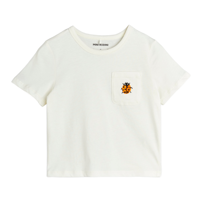 mini rodini ladybug pocket t-shirt offwhite