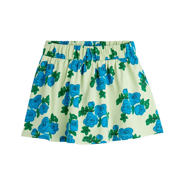 mini rodini blue roses skirt green