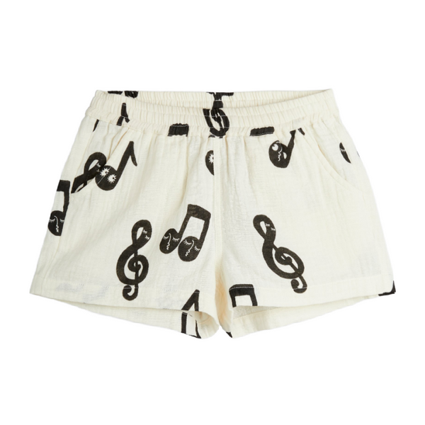 mini rodini note muslin shorts white