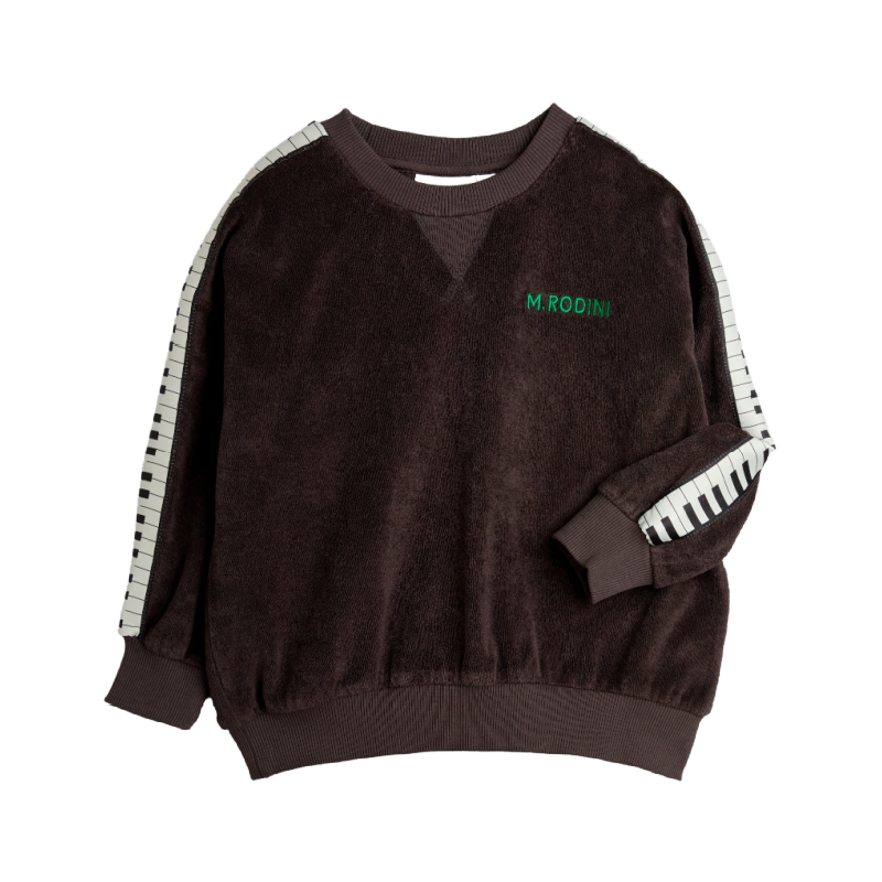 mini rodini piano terry sweatshirt black