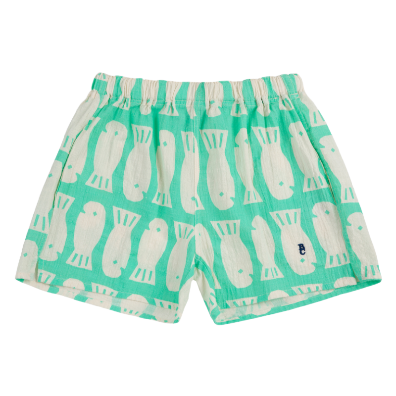 bobo choses lucky fish all over woven shorts light green