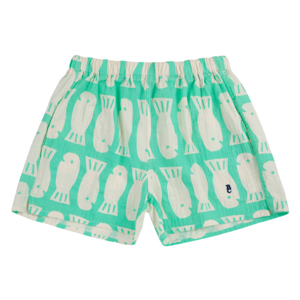 bobo choses lucky fish all over woven shorts light green