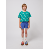 bobo choses smiling color block terry cloth shorts blue