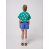 bobo choses smiling color block terry cloth shorts blue