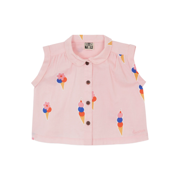 bonton lorelei baby blouse pink gelato