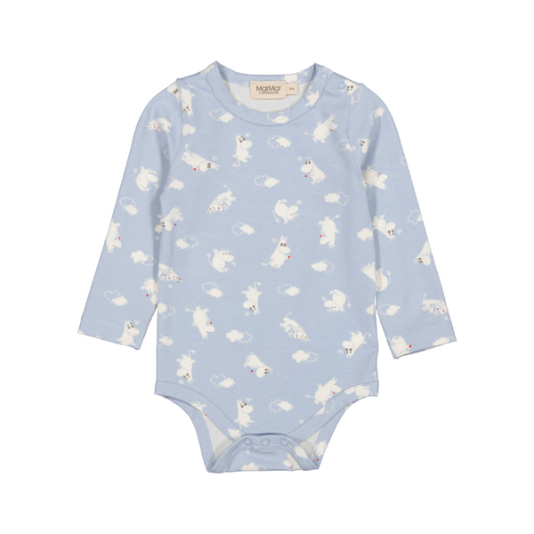 marmar copenhagen benedicte long sleeve baby body blue moomin