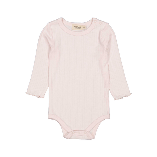 marmar copenhagen benedicte long sleeve baby body rose meringue