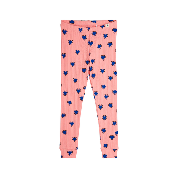 mini rodini outlined hearts aop leggings pink