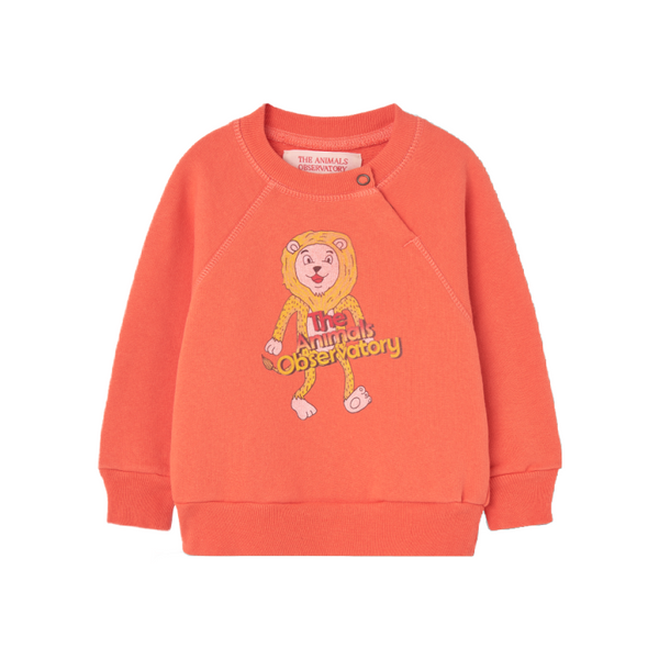 the animals observatory jackal baby sweatshirt salmon