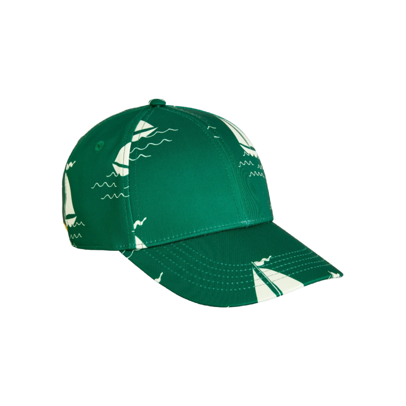 mini rodini sailing boats aop cap green