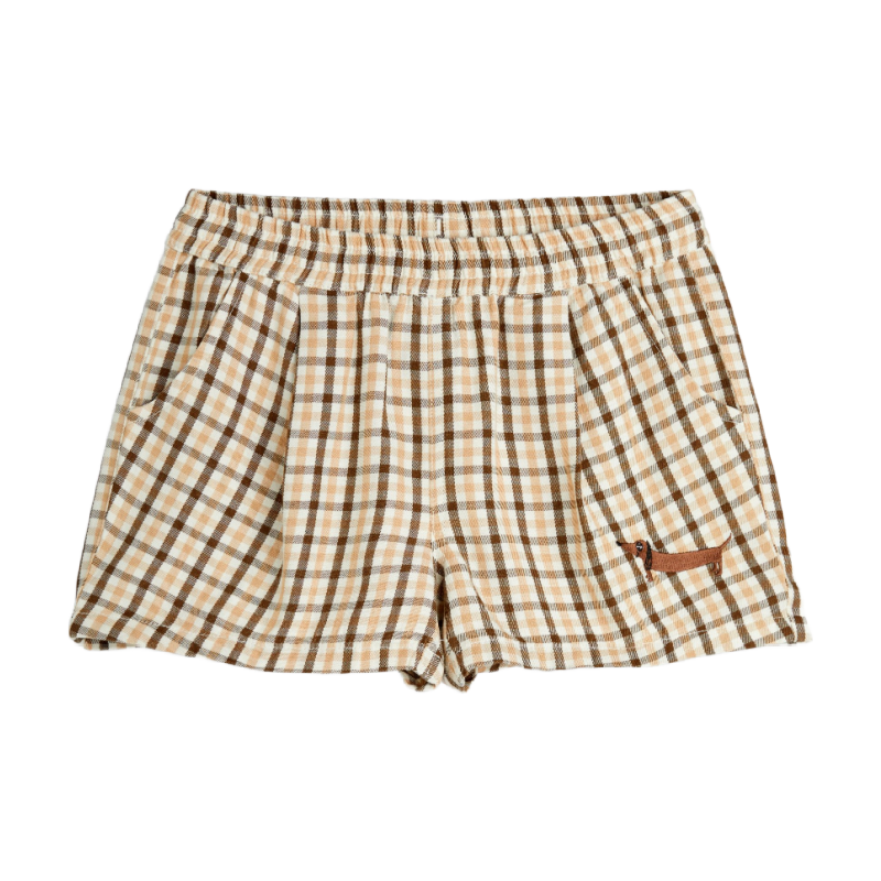 mini rodini gingham yd woven shorts beige