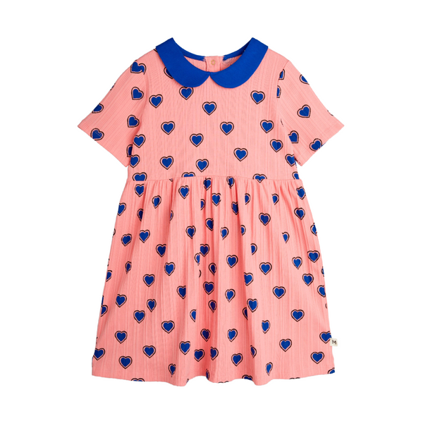 mini rodini outlined hearts aop ss dress pink