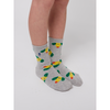 bobo choses happy dog all over short socks heather gray