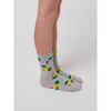 bobo choses happy dog all over short socks heather gray