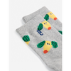 bobo choses happy dog all over short socks heather gray