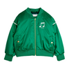 mini rodini note chenille satin baseball jacket green