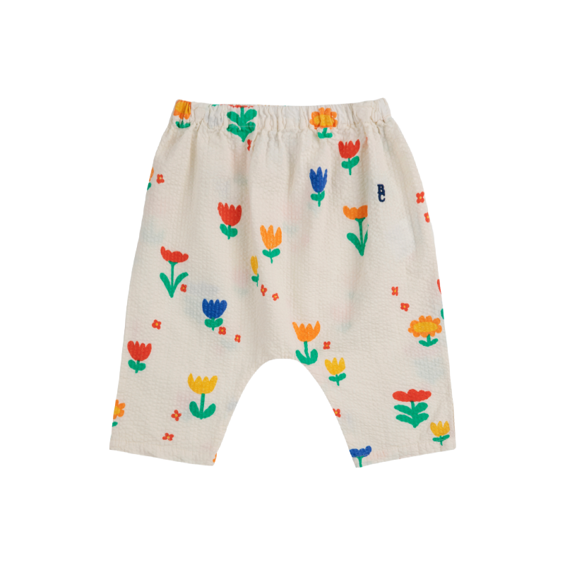 bobo choses garden party all over baby woven harem pants offwhite