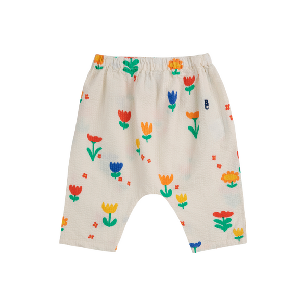 bobo choses garden party all over baby woven harem pants offwhite