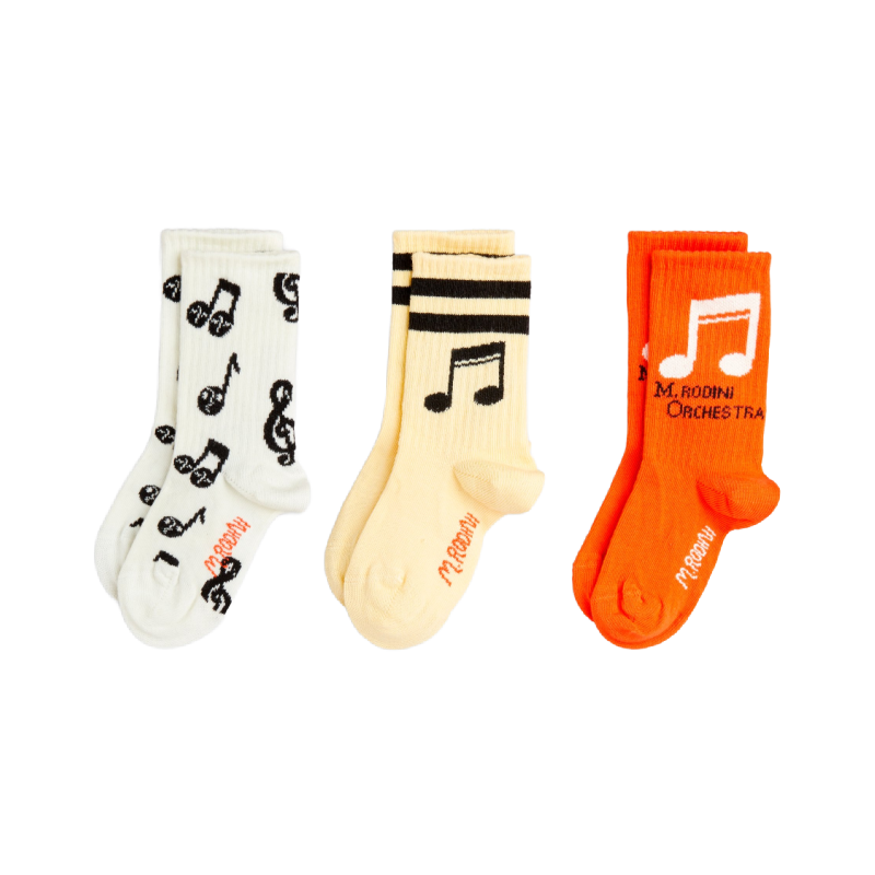 mini rodini note 3-pack socks multi