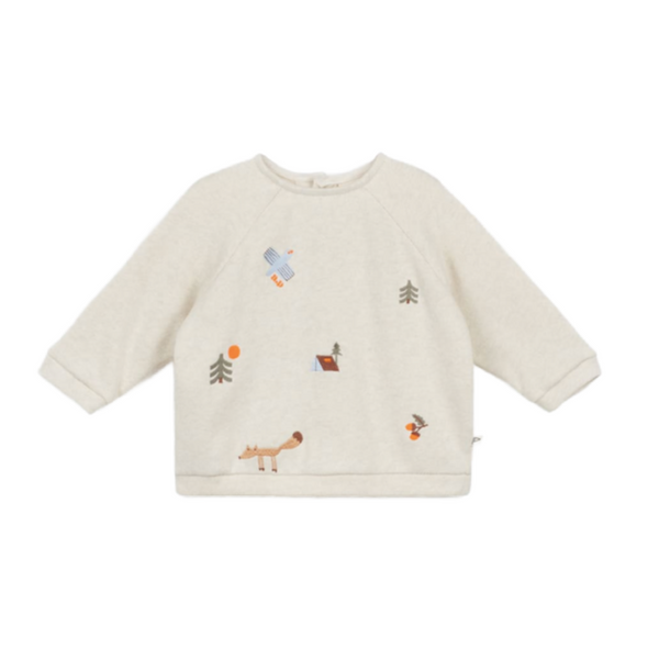 arsene & les pipelettes camp baby sweatshirt ecru