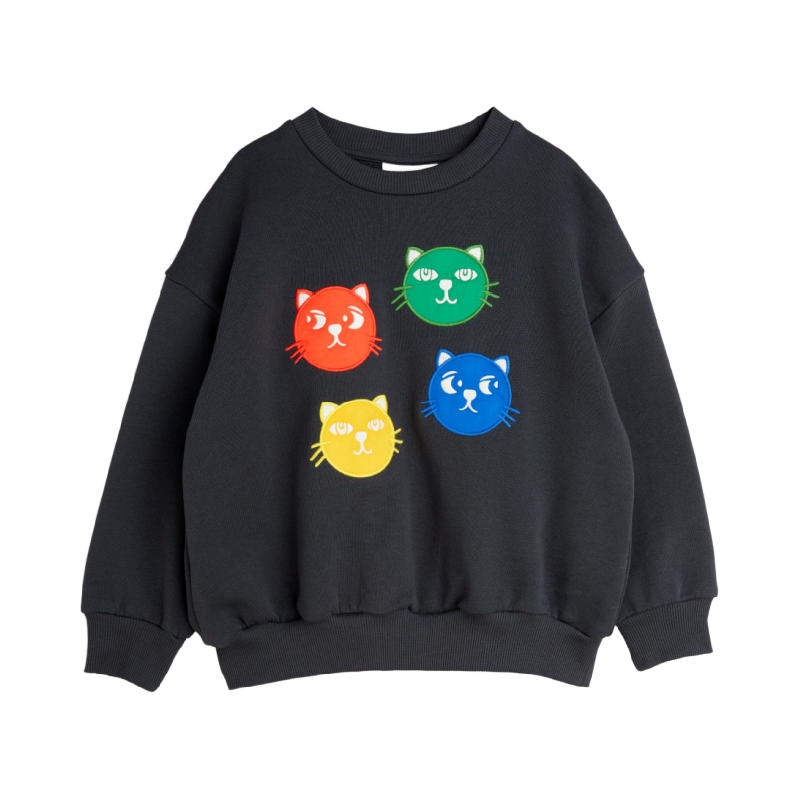 mini rodini cool cats application sweatshirt black