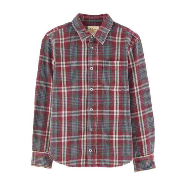 bellerose gaspar checked shirt red