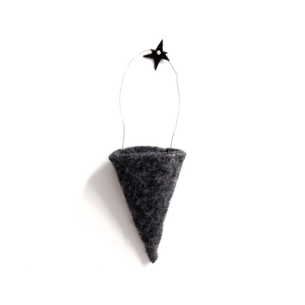 cone holiday ornament dark grey