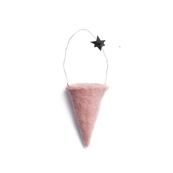 cone holiday ornament dusty rose