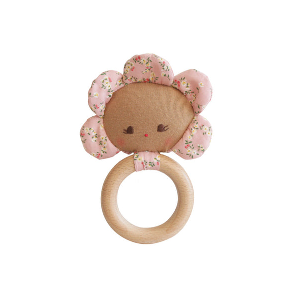 alimrose flower baby rattle posy heart