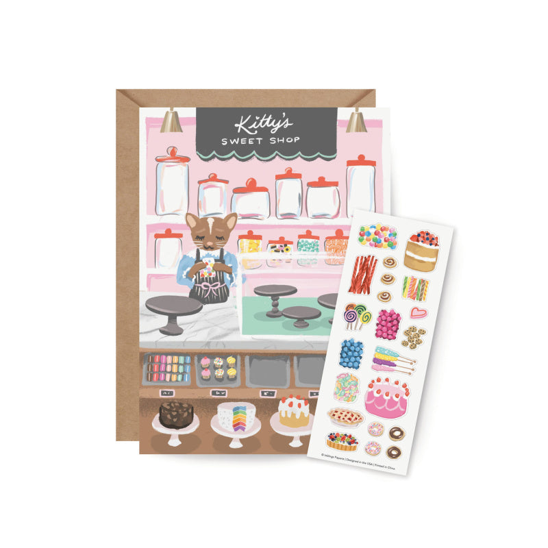 sticker scene greeting card sweet shop