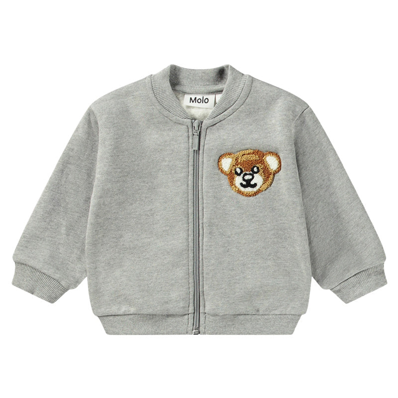 molo dazzle baby zipped sweatshirt grey melange