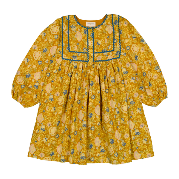 louis louise constantine dress indian flower saffran