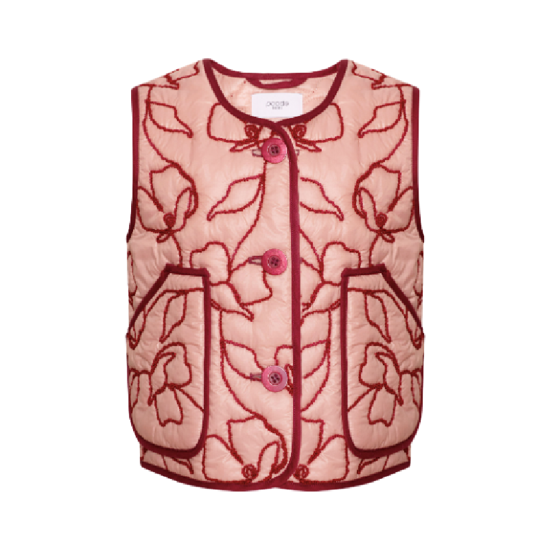 paade mode lane puffer vest pink