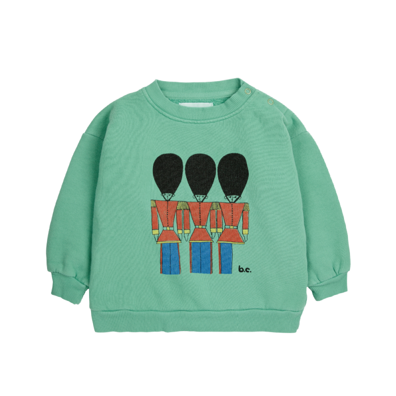 bobo choses little tin soldiers baby sweatshirt green