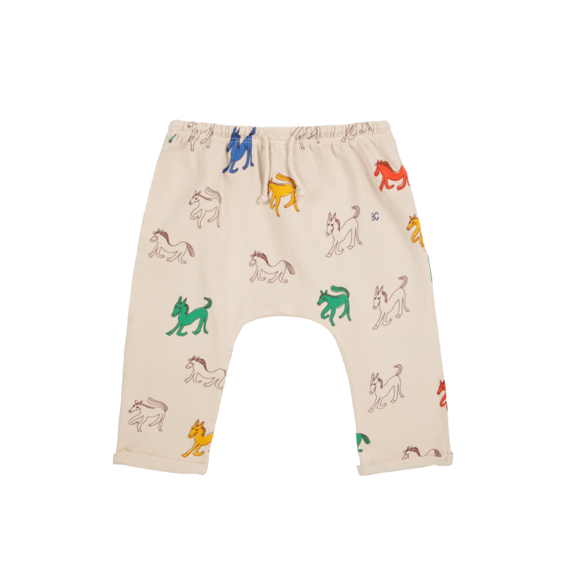 bobo choses wonder horse all over baby harem pants offwhite