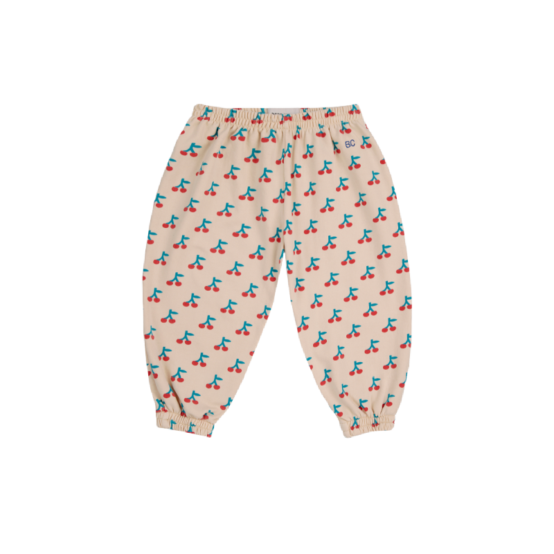 bobo choses cherry all over baby jogging pants white