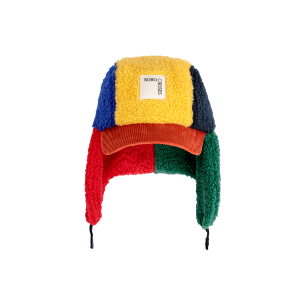 bobo choses colorblock sheepskin baby chapka