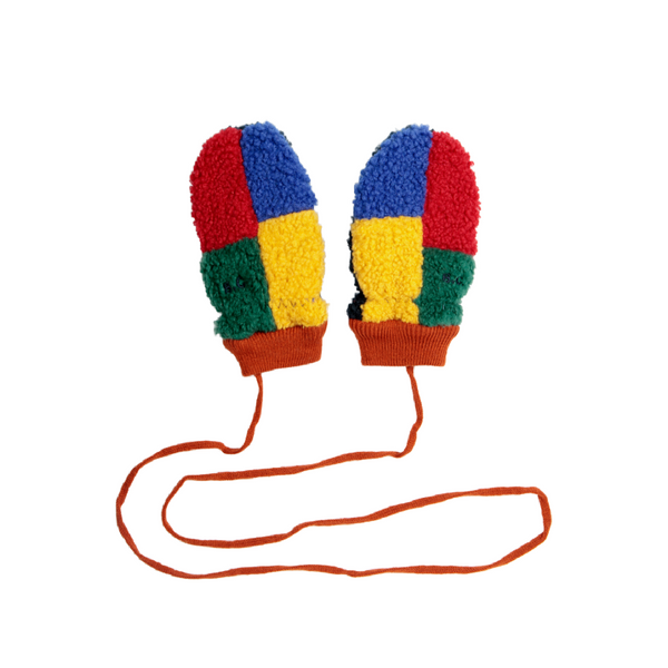 bobo choses colorblock sheepskin baby mittens