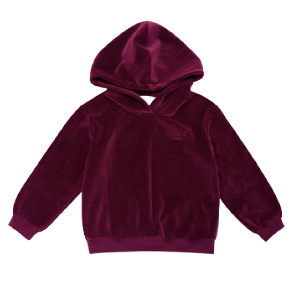 paade mode velvet logo hoodie red