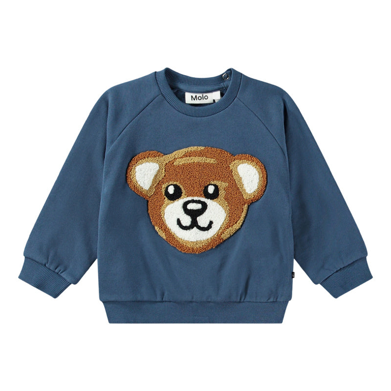 molo disc baby sweatshirt teddy friend blue