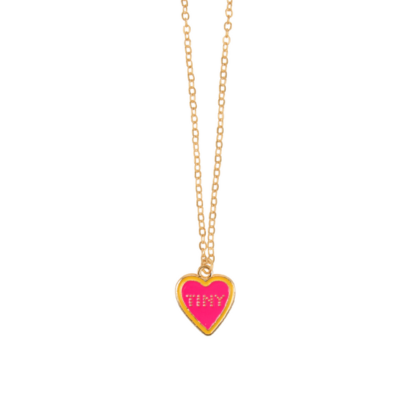 tinycottons heart necklace cool pink