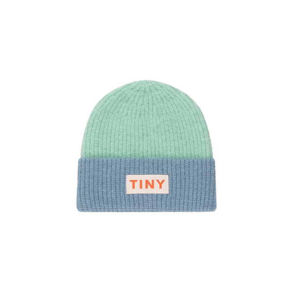 tinycottons color block beanie emerald warm blue