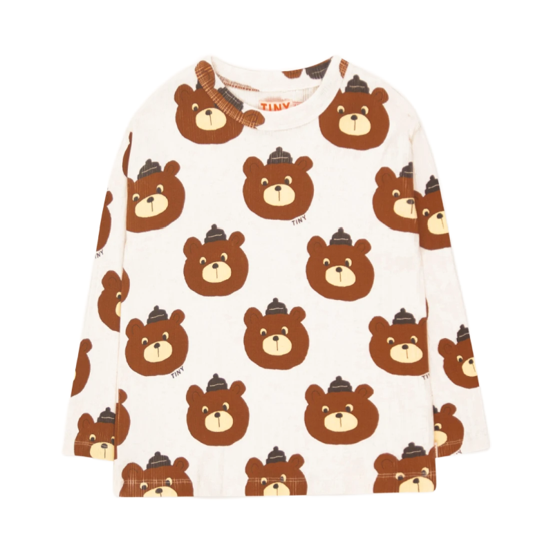 tinycottons bears long sleeve tee light cream heather