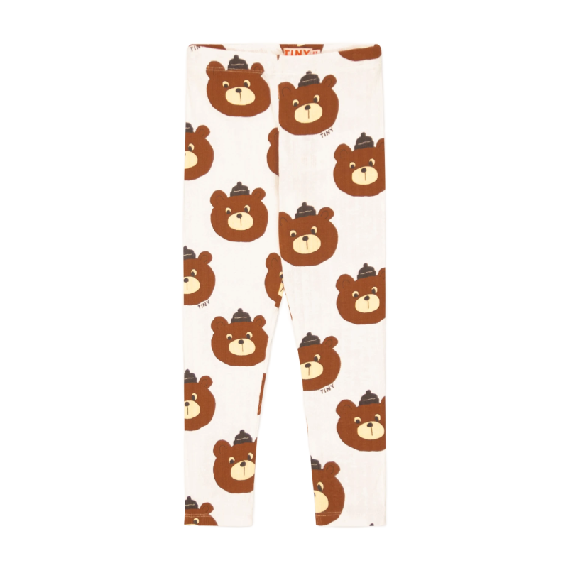 tinycottons bears pant light cream heather