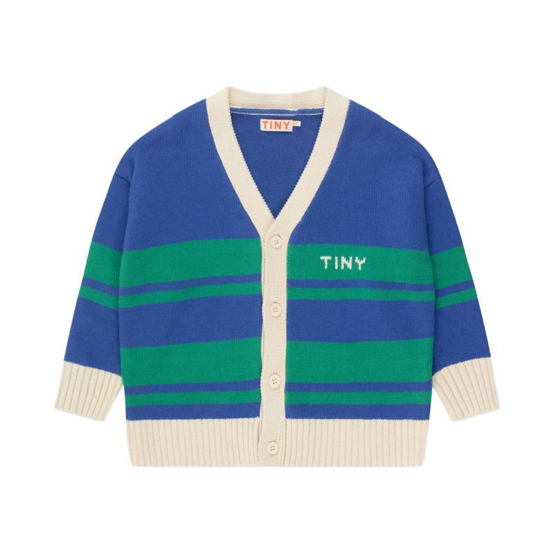 tinycottons stripes cardigan ultramarine